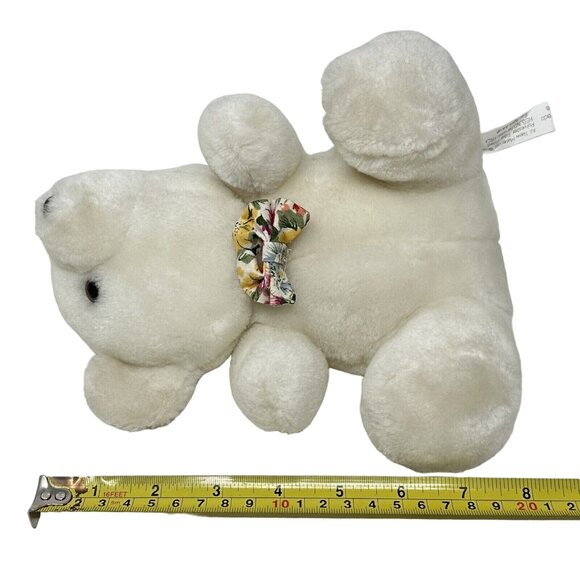 Sugar Loaf Plush Bear White Floral Bowtie Stuffed Animal 8 Inch 1998 90s Vtg - Picture 9 of 9